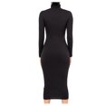 thumbnail image 4 of Gspmoly Robes d'Été, Mode Femme Robe Longue Ajustée à Col Montant à Manches Longues Robe de Couleur Unie Robes de Vacances pour Femmes Liquidation, 4 of 9