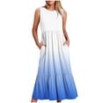 thumbnail image 2 of 2024 Longues Robes Maxi à Bretelles Spaghetti pour Femmes Été, Robes Maxi Dégradées Sans Manches pour Femmes Grande Taille, Robes d'Été Décontractées à Col Rond pour la Plage Robe Évasée, Robe Maxi Fluide à Étages pour Femmes, 2 of 5