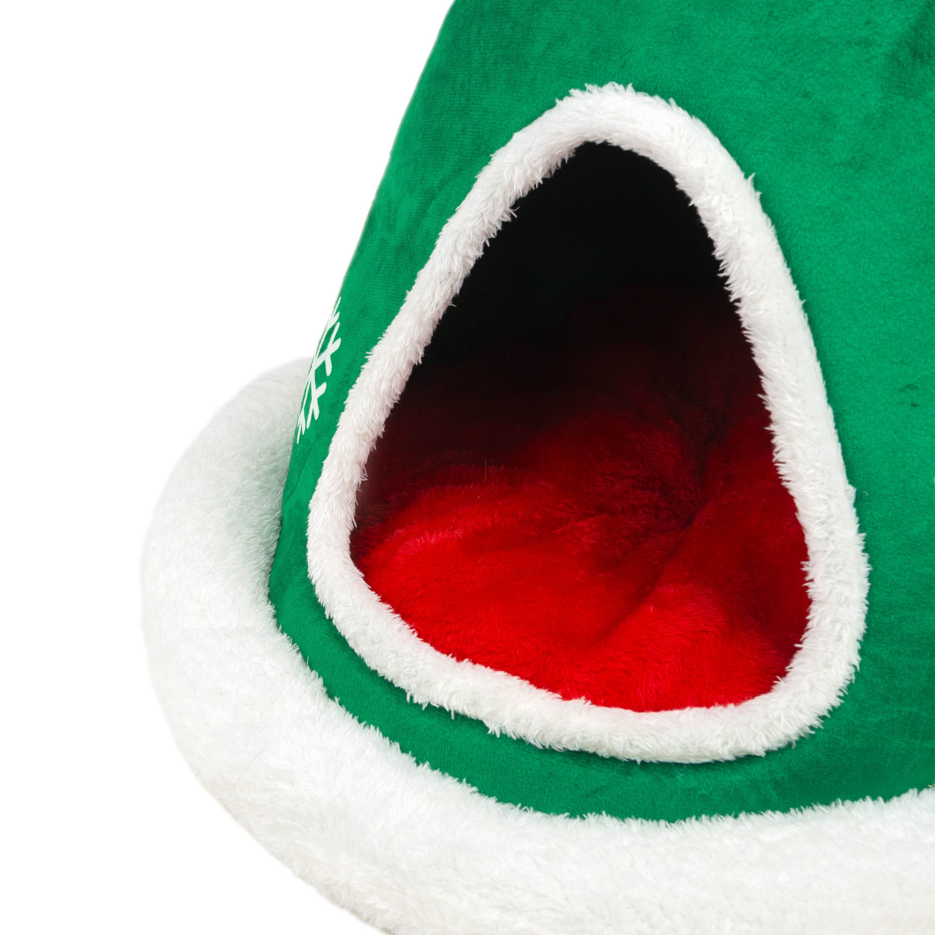 One Paw, Lit à Thème de Noël pour Petits Chiens et Chats, Design Chapeau de Lutin