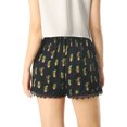 thumbnail image 4 of INSPIRE CHIC Women's Floral Printed Lace Trim Elastic Waist Shorts, 4 of 6