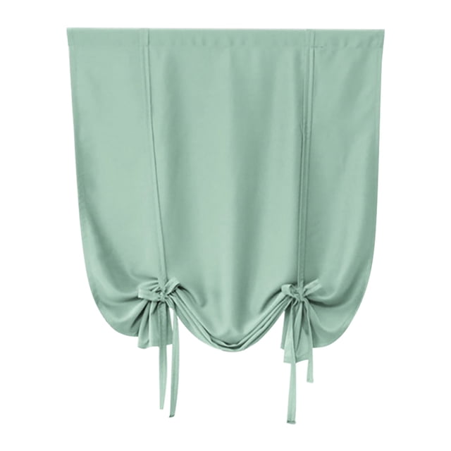witspace Double Layer Linen Blackout Tie Up Curtains Thermal Insulated Lined Balloon Roman Shade Bathroom Window Adjustable Rod Pocket for Small Window Light Linen