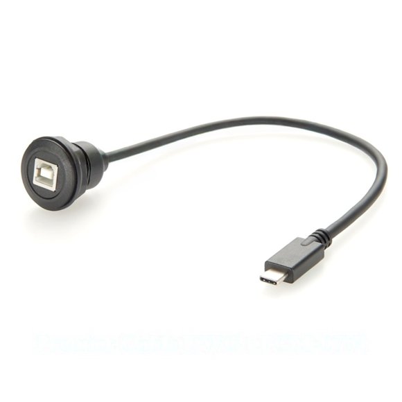 Generic USB C Male to USB B Female Extension Cable USB Type-C to Type-B Flush Panel Mount Printer Cable for Scanner