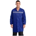 thumbnail image 1 of Jizyo Unisex Mens Womens Cotton Factory Work Jacket Mechanical Reflective Strips Workshop Lab Coat Royal Blue 3XL/大号, 1 of 7