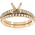 thumbnail image 1 of 3/8ct Diamond Engagement Ring Setting & Wedding Band 14k Yellow Gold, 1 of 3