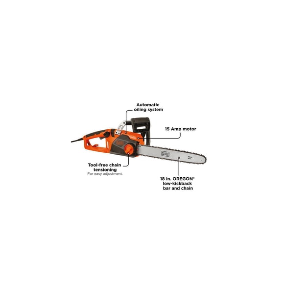 BLACK+DECKER 15 Amp 18-in Electric Chainsaw