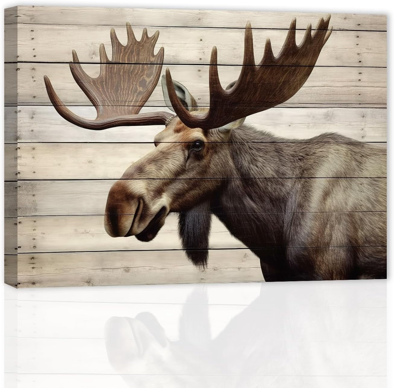 ZHONGYUTONG Large Moose Wall Art Wildlife Canvas Pictures Rustic
