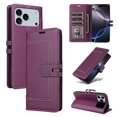 thumbnail image 1 of Premium Wallet Case for iPhone 17 Pro Max with Card Slots & Kickstand, Flip Cover Purple, 1 of 7