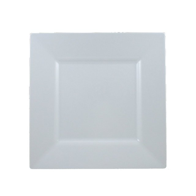 Maryland Plastics Plastic Assiette de 9,5 Po / Blanc / Simplement Carrée / 10 Pcs