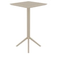 thumbnail image 4 of Sky Table de Bar Carré Pliant de 24 Pouces, Fini Taupe, 4 of 8