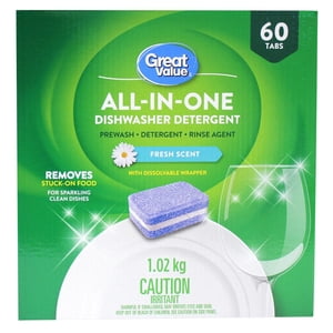 Great Value Détergent tout-en-un lave-vaisselle 60Ct