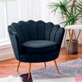 thumbnail image 2 of Heavenly Collection Glam Velvet Accent Chair, Blue Upholstered Chair with Gold Metal Legs, Modern Luxury Seating for Living Room or Bedroom, 2 of 8