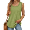 thumbnail image 2 of Timegard Camisoles pour Femmes Été Col Rond Sans Manches Blouse Confortable Tunique Décontractée à Porter avec des Leggings, 2 of 5