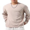 thumbnail image 1 of Hauts à Col Rond Coupe Ample pour Hommes en Couleur Unie pour le Printemps, 1 of 6