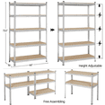 thumbnail image 4 of FullFurnique 73.5″ Height 5 Tiers Adjustable Boltless Storage Shelf, Silver, 4 of 8