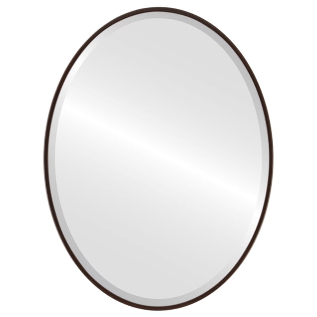 Singapore Framed Oval Mirror - Black Walnut - 19" x 25"