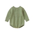 thumbnail image 1 of FOCUSNORM Infant Baby Boys Girls Fall Knitting Jumpsuit Solid Color Jacquard Round Neck Long Sleeve Romper, 1 of 9