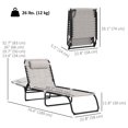 thumbnail image 3 of Outsunny 2 PCs Lounge Chairs, Chaise Lounges with Headrest Cream White, 3 of 10