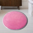 thumbnail image 3 of Round Solid Coral Velvet Memory Foam Carpets Area Rug Bedroom Doormat Floor Mat Mats, 3 of 4
