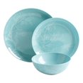 thumbnail image 2 of Martha Stewart Dragonfly Teal 12-Piece Melamine Dinnerware Set, 2 of 9