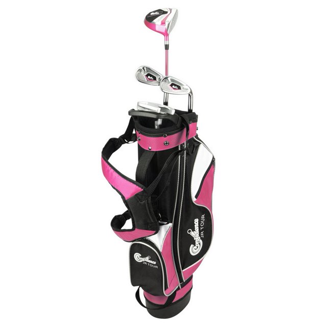 Confidence Ensemble de Clubs de Golf Junior avec Sac de Support - Rose, Filles 4-7 Ans, Main Droite