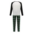 thumbnail image 3 of Kmbangi Matching Family Christmas Pajamas Letter Raglan Tops + Plaid Pants, 3 of 9