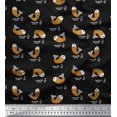 thumbnail image 1 of Soimoi Black Cotton Duck Fabric Waves & Fish Ocean Print Fabric by the Yard 56 Inch Wide, 1 of 3