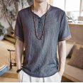 thumbnail image 2 of BOBOGOJP T-shirt à Col Rond pour Hommes, Manches Courtes Extensibles (Gris,TTG), 2 of 3