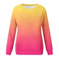 thumbnail image 5 of RKSTN Chandails en Molleton pour Femmes Mode Automne 2023 Couleur Dégradée Manches Longues Chandail en Molleton Grande Taille Ample Col Rond Doux Chandail Tops, 5 of 5