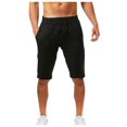 thumbnail image 1 of Men‘S Summer Casual And Fashionable Solid Cotton And Linen Shorts, 1 of 3