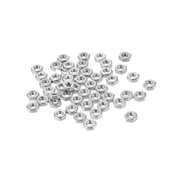 Unique Bargains M3 Metric 304 Stainless Steel Hexagon Hex Nut Silver Tone 50pcs