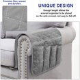 thumbnail image 4 of HLONK Sofa Armrest Organizer Non-Slip Arm Chair Bedside Caddy Storage Organizer for Recliner Couch with 5 Pockets for Cell Phone TV Remote Control Magazines, 4 of 7
