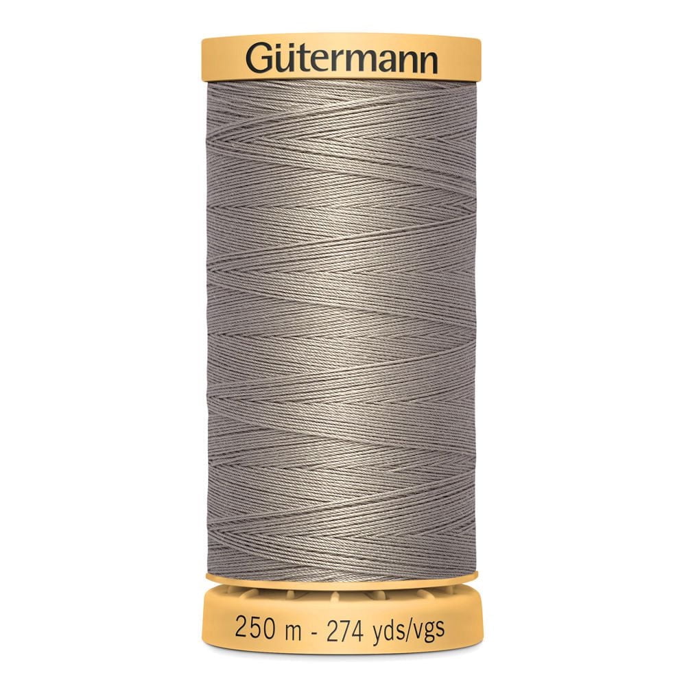GÜTERMANN Cotton 50wt Thread, 250 m (273.4 yd), Black, Strong & Lustrous for Sewing