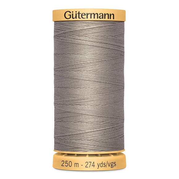 GÜTERMANN Cotton 50wt Thread, 250 m (273.4 yd), Black, Strong & Lustrous for Sewing