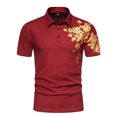 thumbnail image 2 of LSLJS Men Casual Fashion Button Short Sleeve Printed Turndown Pullover T Shirt Tops, Mens Shirts Summer Clothes, 2 of 9