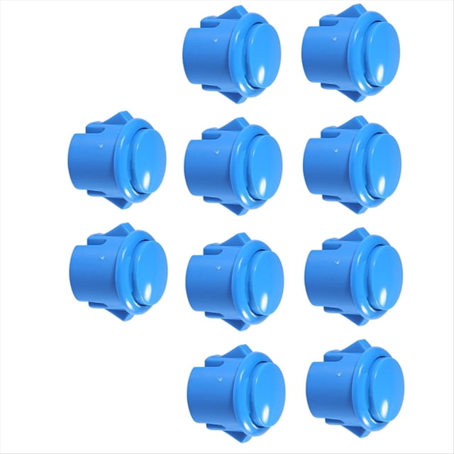 10 Pcs Boutons d'Arcade 30Mm Boutons d'Arcade Réactifs pour Amateurs de Jeux Bleus