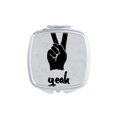 thumbnail image 1 of Scissors Outline Personalized Gesture Square Mirror Portable Compact Pocket Makeup Double Sided Glass, 1 of 3