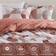 thumbnail image 4 of Regency Heights Full/Queen Size Comforter Set, Terracotta Bedding Set for All Seasons, 3-Piece Round Geometric Print Bedding Comforter Set, 4 of 9
