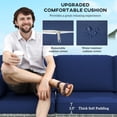 thumbnail image 4 of Outsunny Outdoor Sofa w/ Cushions, PE Rattan Patio Couch, Dark Blue, 4 of 10