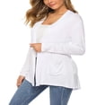 thumbnail image 3 of Cardigan Femme Couleur Unie Manches Longues Tricot, 3 of 6