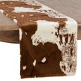 thumbnail image 2 of SARO 471.BR1690B 16 x 72 in. Lait Collection Faux Fur Runner Rug with Cow Hide Design  Brown, 2 of 4