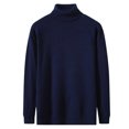 thumbnail image 1 of Chandail à Col Roulé pour Homme Coupe Régulière Basique Manches Longues T-Shirts Couleur Unie Tricot d'Automne Chandail Décontracté, 1 of 4