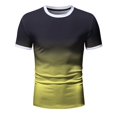 thumbnail image 3 of BOBOGOJP T-Shirt à Manches Courtes Coupe Décontractée pour Hommes (Jaune,TTG), 3 of 5