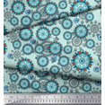 thumbnail image 2 of Soimoi Modal Satin Fabric Floral & Damask Ethnic Decor Fabric Printed Yard 42 Inch Wide, 2 of 3