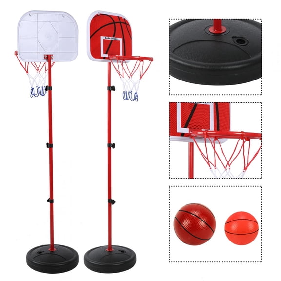 Fyydes Panneau Arrière de Basketball en Métal, Support de Basketball pour Enfants 150 cm à Assembler, Hauteur Ajustable pour Match de Basketball Intérieur Ou Basketball