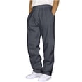 thumbnail image 2 of LIBRCLO Sweatpants Men Baggy Joggers Straight Leg Sweat Pants Mens Sweatpants Open Bottom, Dark Gray 3XL, 2 of 5