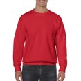 thumbnail image 1 of Gildan Mens Heavy Blend Crewneck Sweatshirt, L, Red, 1 of 2