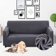 thumbnail image 3 of Sofa Cover Elastic Couch Protector Slipcover 2/3 Seater Washable Furniture Dust-Proof Cover with 8/10 Sponge Strip Soft Couch Full Cover Solid Color Sofa Slipcover Pet-Proof for Sofa, 3 of 11