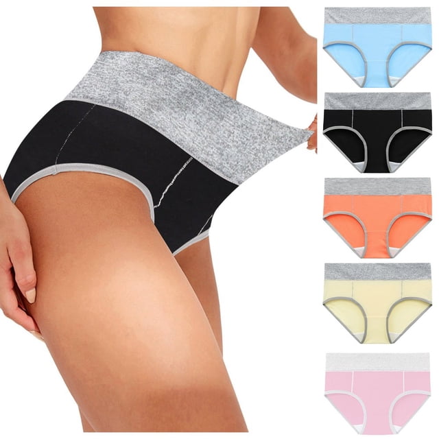Women Solid Color Patchwork Briefs Panties Underwear Knickers Bikini Underpants
