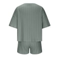 thumbnail image 4 of Yuyuzo Ensembles 2 Pcs pour Femmes 2025 Chandail à Manches Courtes à Col Rond et Shorts Amples Ensembles de Pyjama Survêtement Ensembles Assortis de Détente, 4 of 6