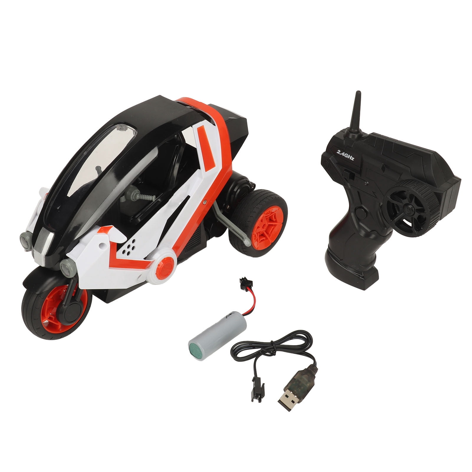XYCCA Moto Acrobatique Télécommandée 1:8 2,4 g Rotation à 360 Degrés Drift Flip Haute Vitesse 3 Roues Moto RC Orange-081603